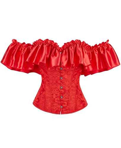 Dreay Womens Vintage Off Shoulder Corset Bustier Lace Up Boned Overbust Corset Renaissance Corset... | Amazon (US)