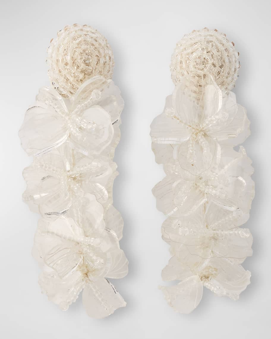 Large Flower and Bead Earrings | Neiman Marcus
