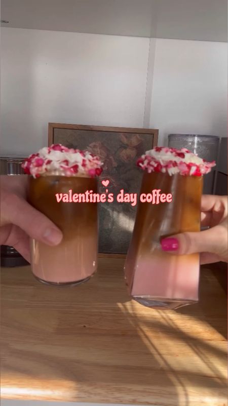 Valentines Day drink idea 💗🍓 cups and jars are linked 

#LTKSpringSale #LTKGiftGuide #LTKhome