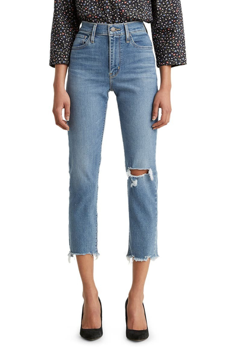 Levi's® 724™ Ripped High Waist Crop Straight Leg Jeans (New York Y'all) | Nordstrom | Nordstrom