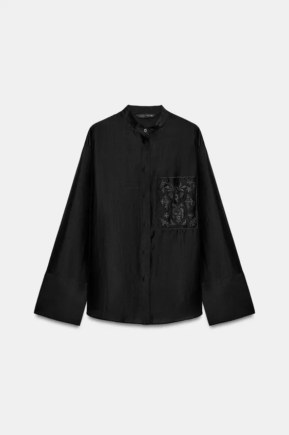 EMBROIDERY POCKET ZW COLLECTION SHIRT | Zara Canada