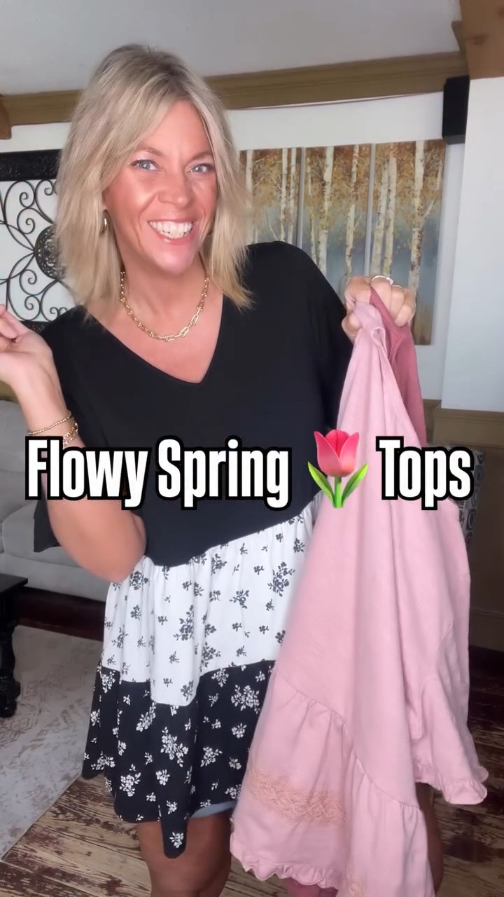Sharing 3 flowy spring 🌷🌸 tops from Bloomchic that pair perfectly with my elastic waist shorts. I’m wearing my true size 12 in everything. 

#LTKSeasonal #LTKMidsize #LTKOver40
