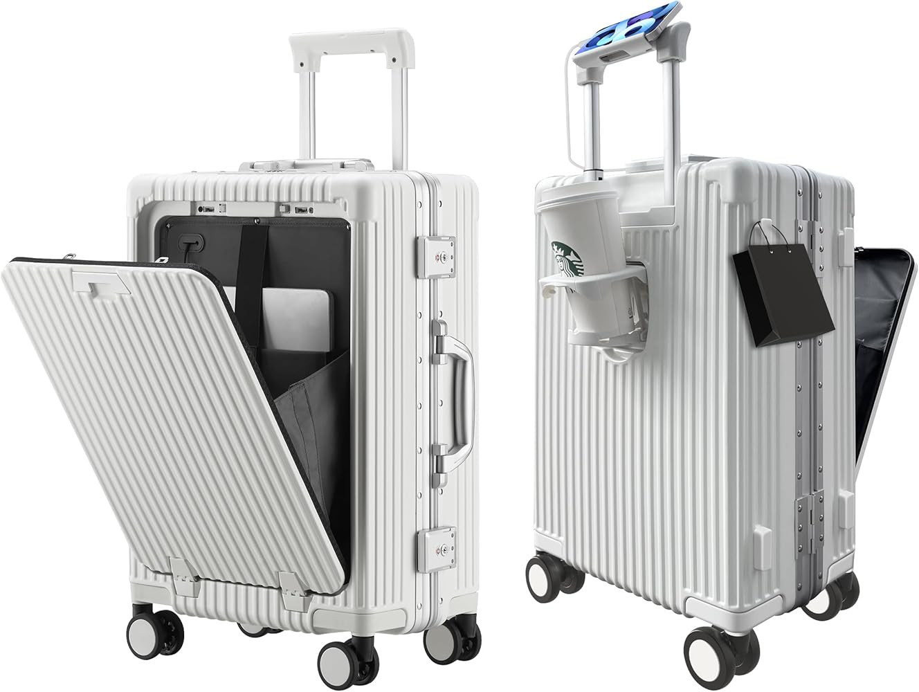 20inch Airline Approved Carry on luggage with Spinner Wheels,Aluminum Framed Suitcase,Hard Case c... | Amazon (US)