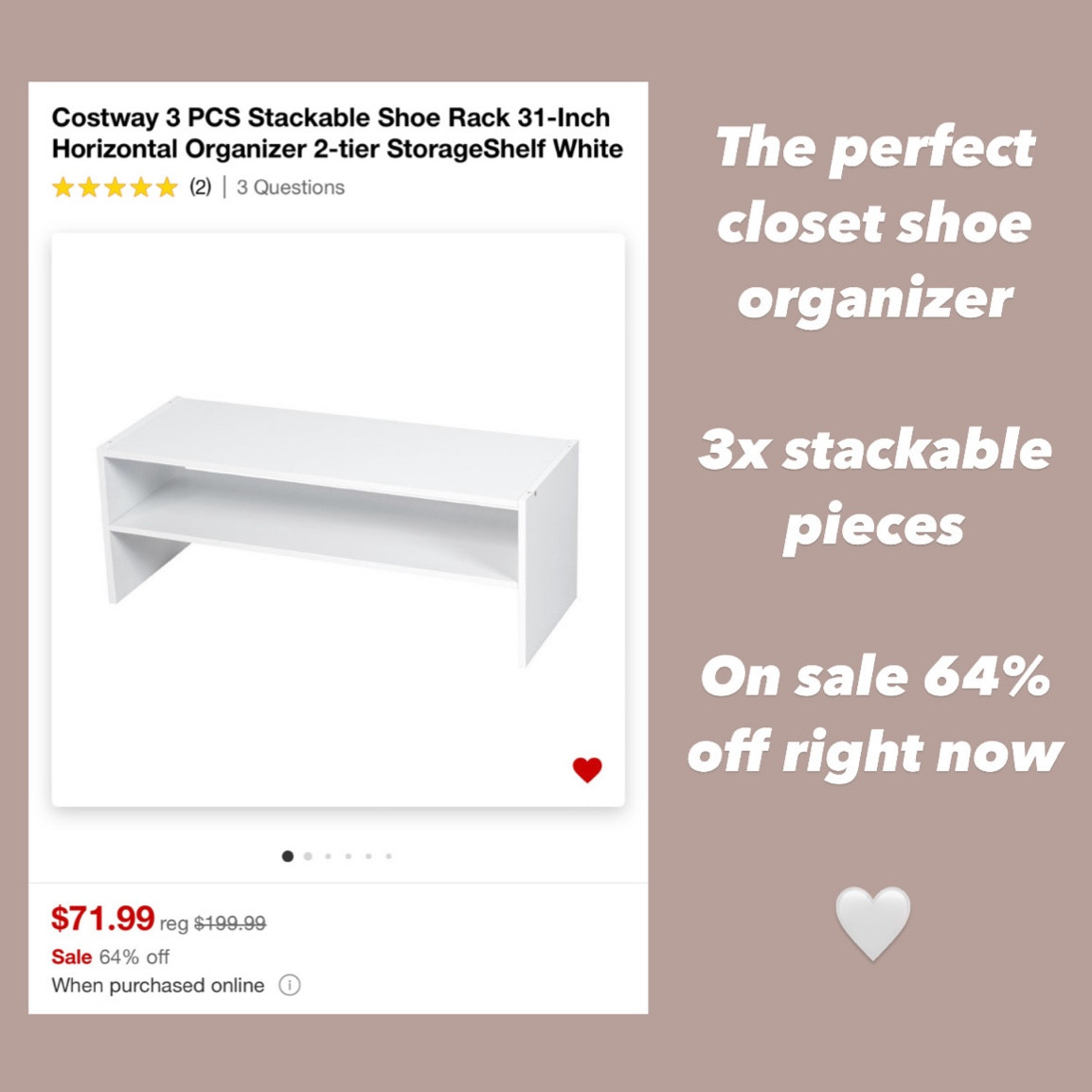 3 stackable white shoe shelves, perfect for closet organization - on sale right now for 64% off on target (cheaper than the same shoe organizers on Amazon) 

#LTKhome #LTKfamily #LTKsalealert