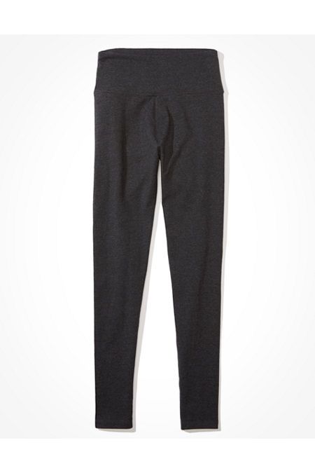 AE High-Waisted Cotton Blend Legging Women's Charcoal S Long | American Eagle Outfitters (US & CA)