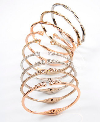 Pavé Metal-Tone Bracelet | Macy's