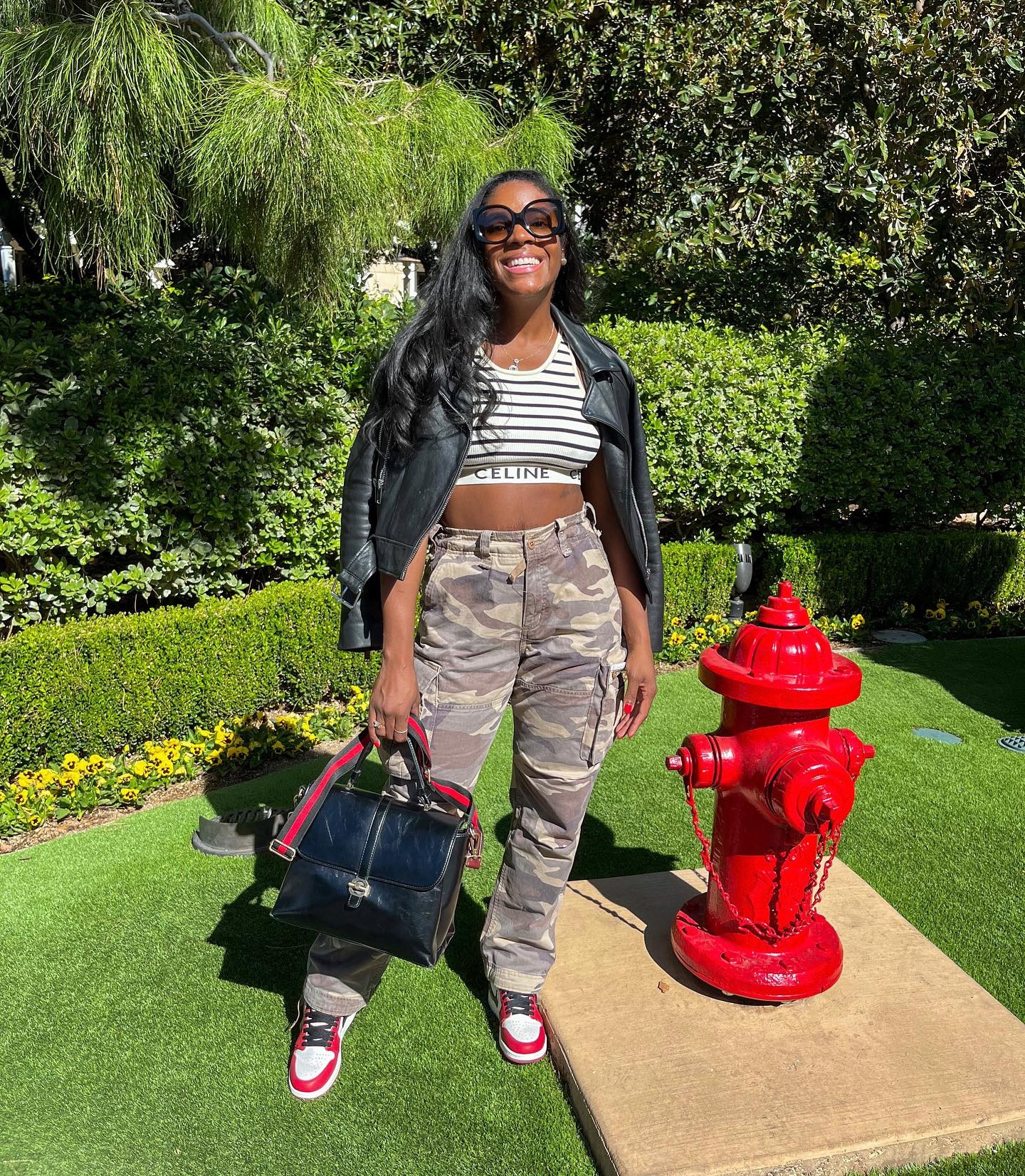 Cheers to knowing who I am and walking in it. Sporty chic look #GodsFavorite ❤️