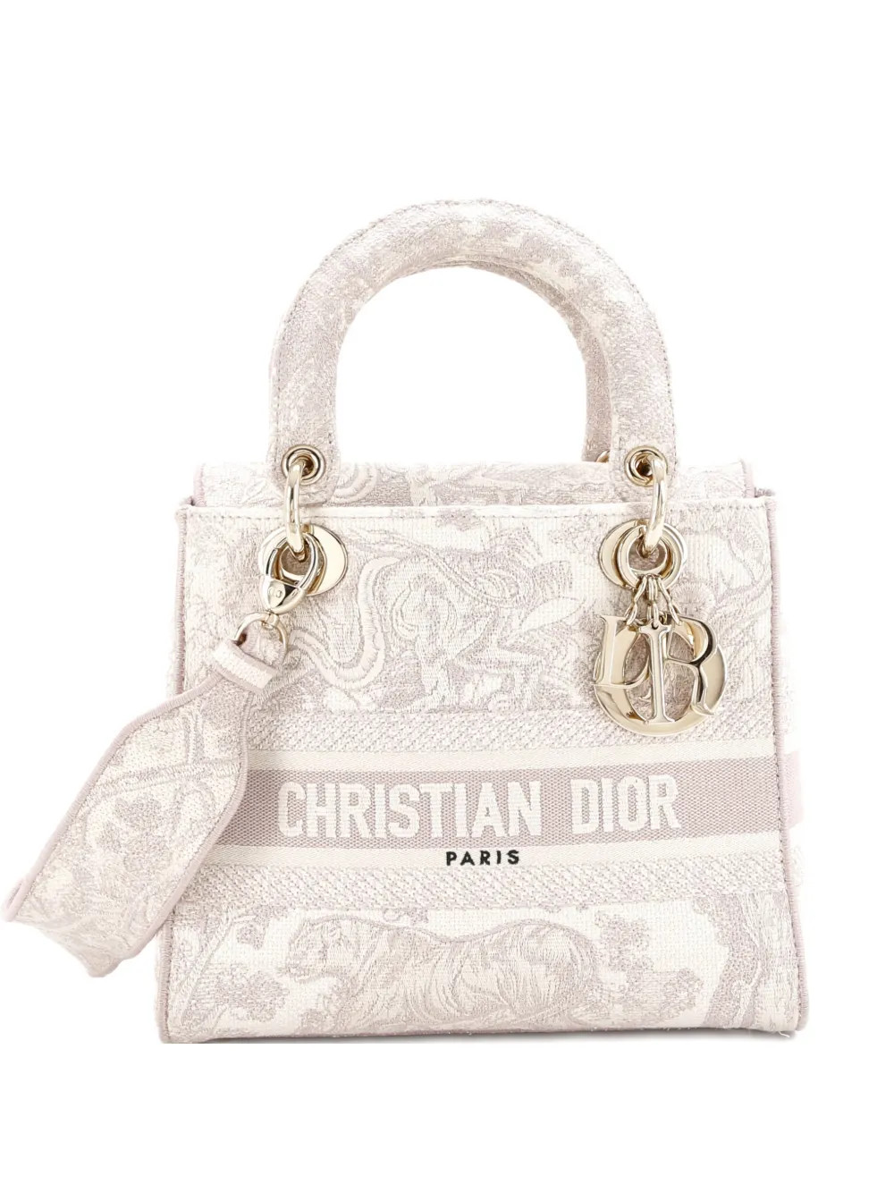 Christian Dior Pre-Owned Toile de Jouy Lady D-Lite Bag Embroidered Canvas tote bag - Pink | Farfetch Global