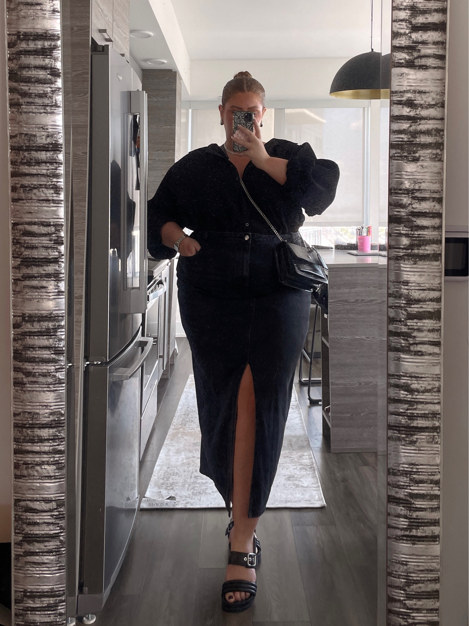 Plus size all black outfit, denim maxi skirt, fall outfit

#LTKcurves #LTKstyletip #LTKworkwear