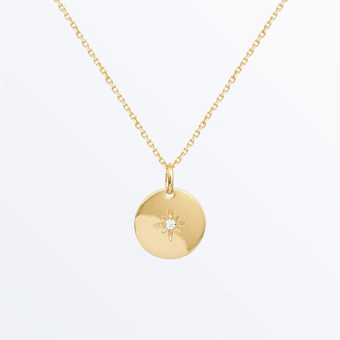 Gold and Zirconia Star Coin Necklace - Stella | Ana Luisa | Ana Luisa