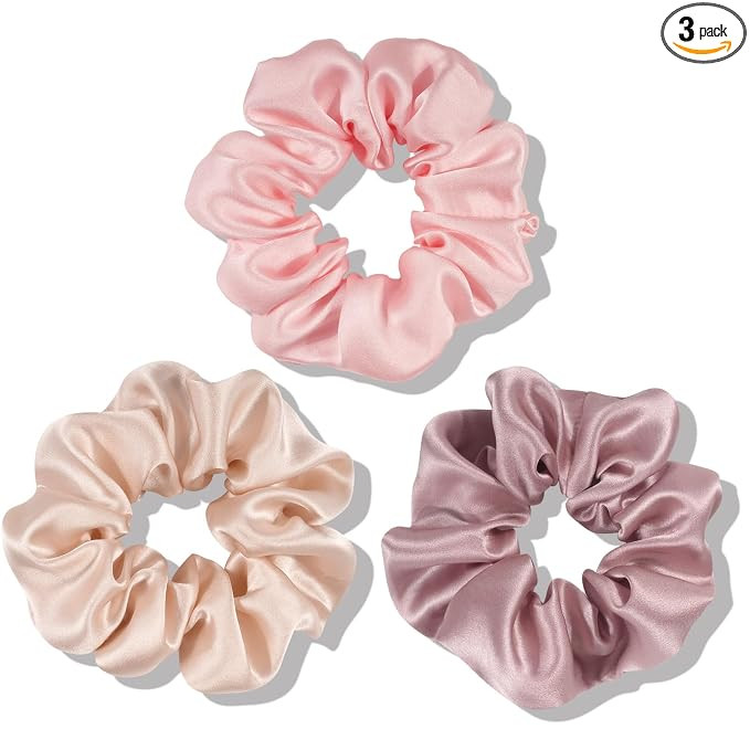 OLESILK 100% Mulberry Silk-Scrunchies for Hair Sleep, Women Grils Silk Hair Ties for Frizz & Brea... | Amazon (US)
