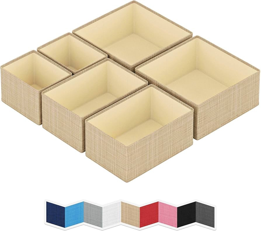 NEATERIZE Drawer Organizer - [Set Of 6] - Closet Organizer and Storage Baskets| Foldable Cloth Dr... | Amazon (US)