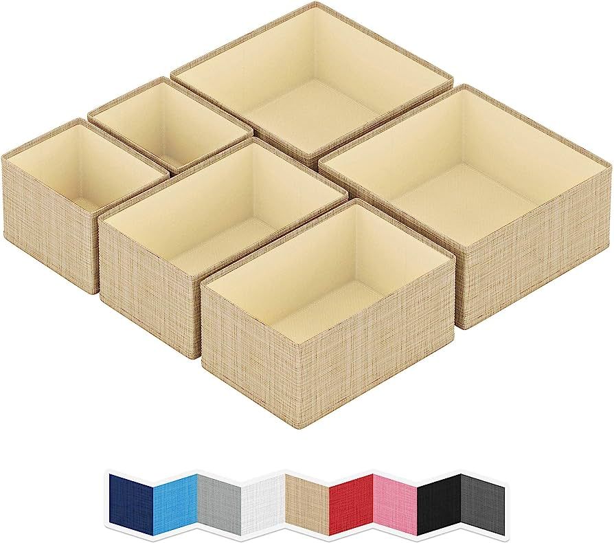 NEATERIZE Drawer Organizer - [Set Of 6] - Closet Organizer and Storage Baskets| Foldable Cloth Dr... | Amazon (US)