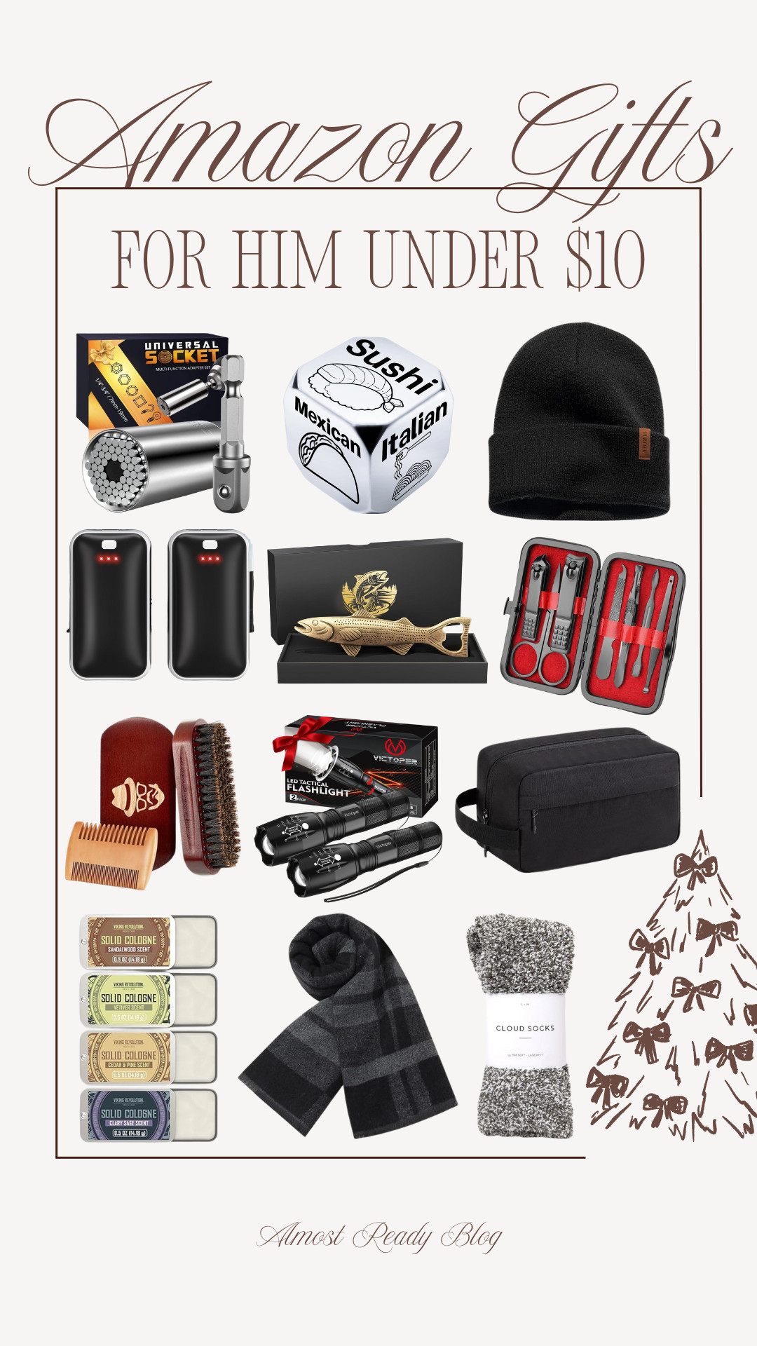 Amazon gift ideas under $10, Holiday gift ideas for him, Holiday gift guide under $10, Amanda West, Almost Ready Blog. 

 

#LTKGiftGuide #LTKFindsUnder50 #LTKMens
