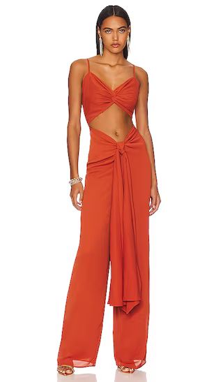 x REVOLVE Mina Jumpsuit in Orange Red | Revolve Clothing (Global)