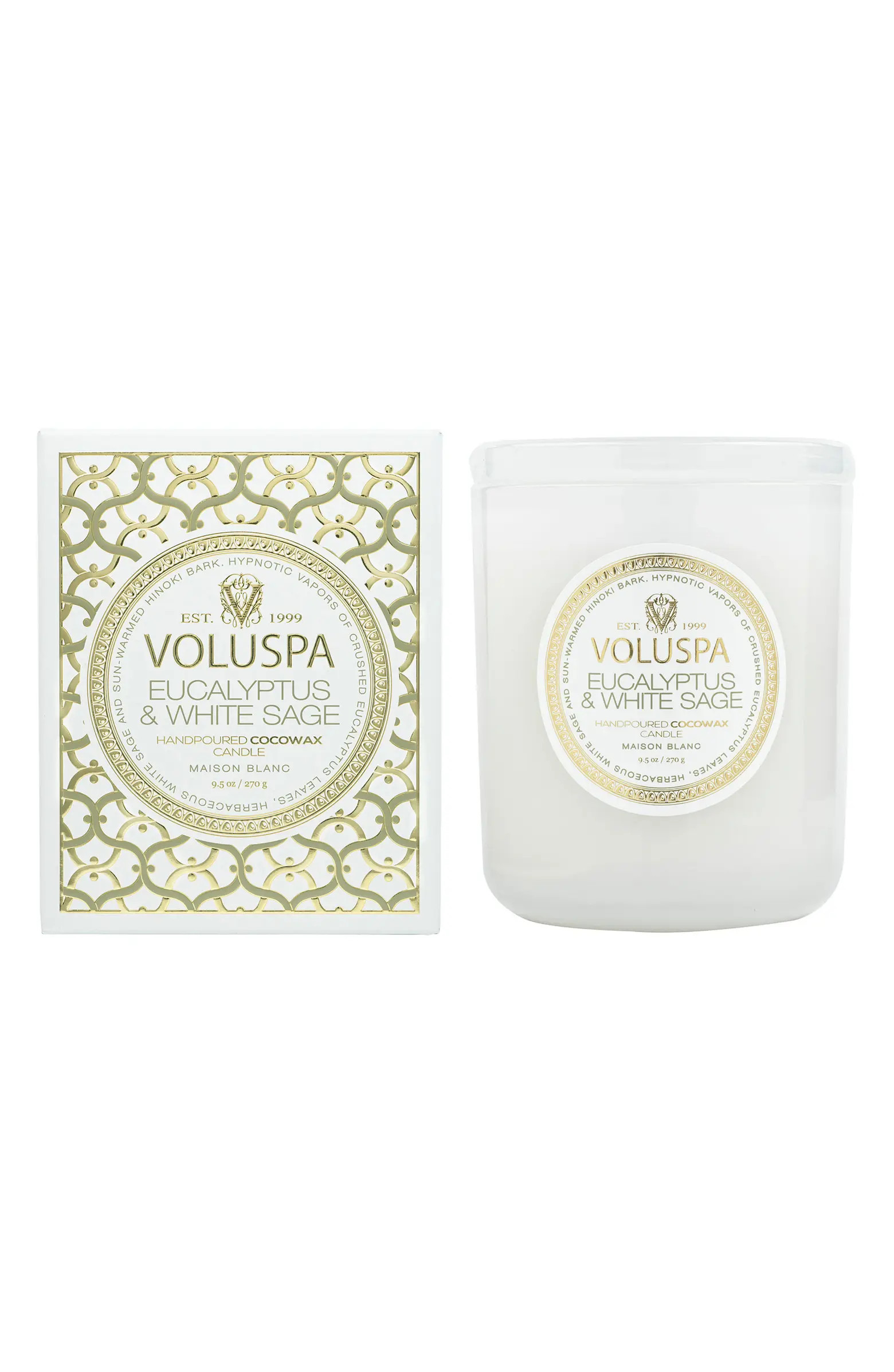 Voluspa Eucalyptus & White Sage Boxed Classic Candle | Nordstrom | Nordstrom