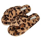 Jessica Simpson Women's Cross Band Soft Plush Memory Foam House Slipper Slide with Anti-Skid Sole, L | Amazon (US)