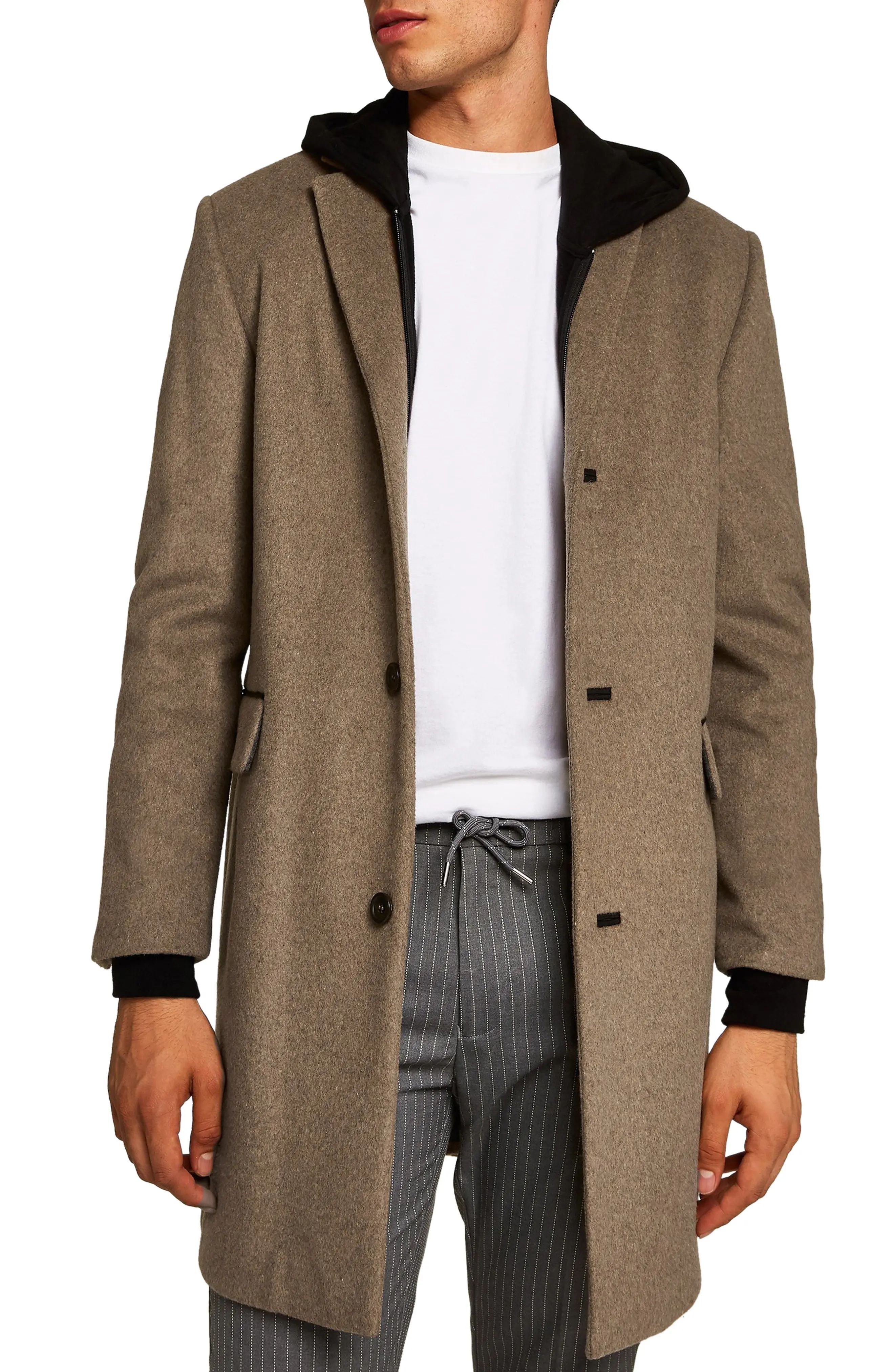 Topman Wool Blend Overcoat | Nordstrom