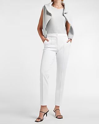 High Waisted Seamed Twill Ankle Pant | Express