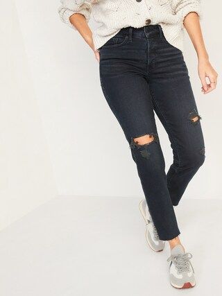 High-Waisted O.G. Straight Button-Fly Cut-Off Jeans for Women | Old Navy (US)