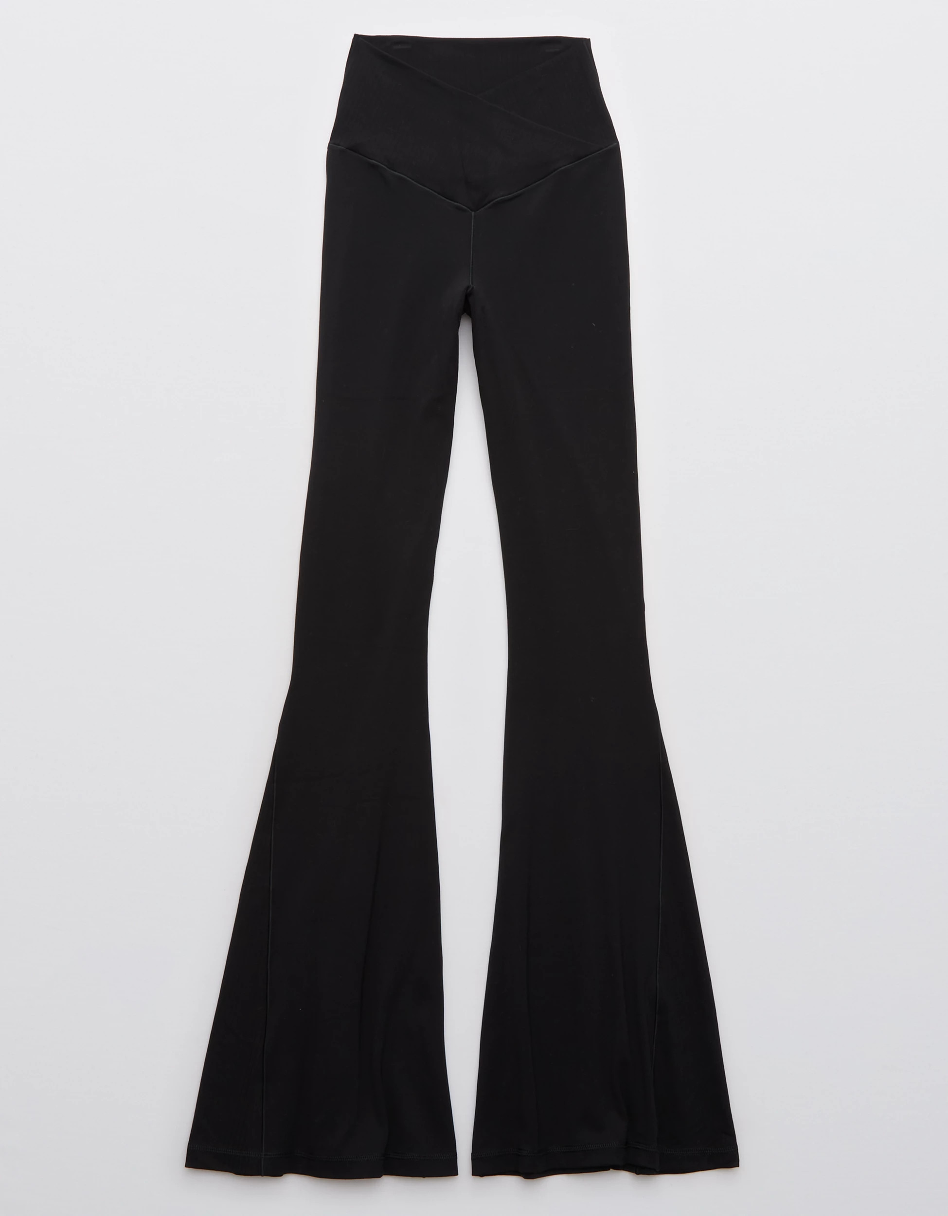 OFFLINE By Aerie Real Me High Waisted Crossover Rib Super Flare Legging | Aerie