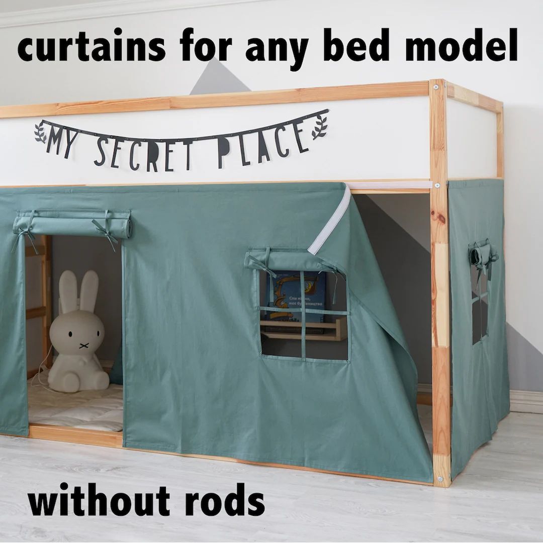 Curtains for Ikea Kura Bed, Ikea Kura Curtains, Loft Bed Curtains, Bunk Bed Curtains, Ikea Kura H... | Etsy (US)