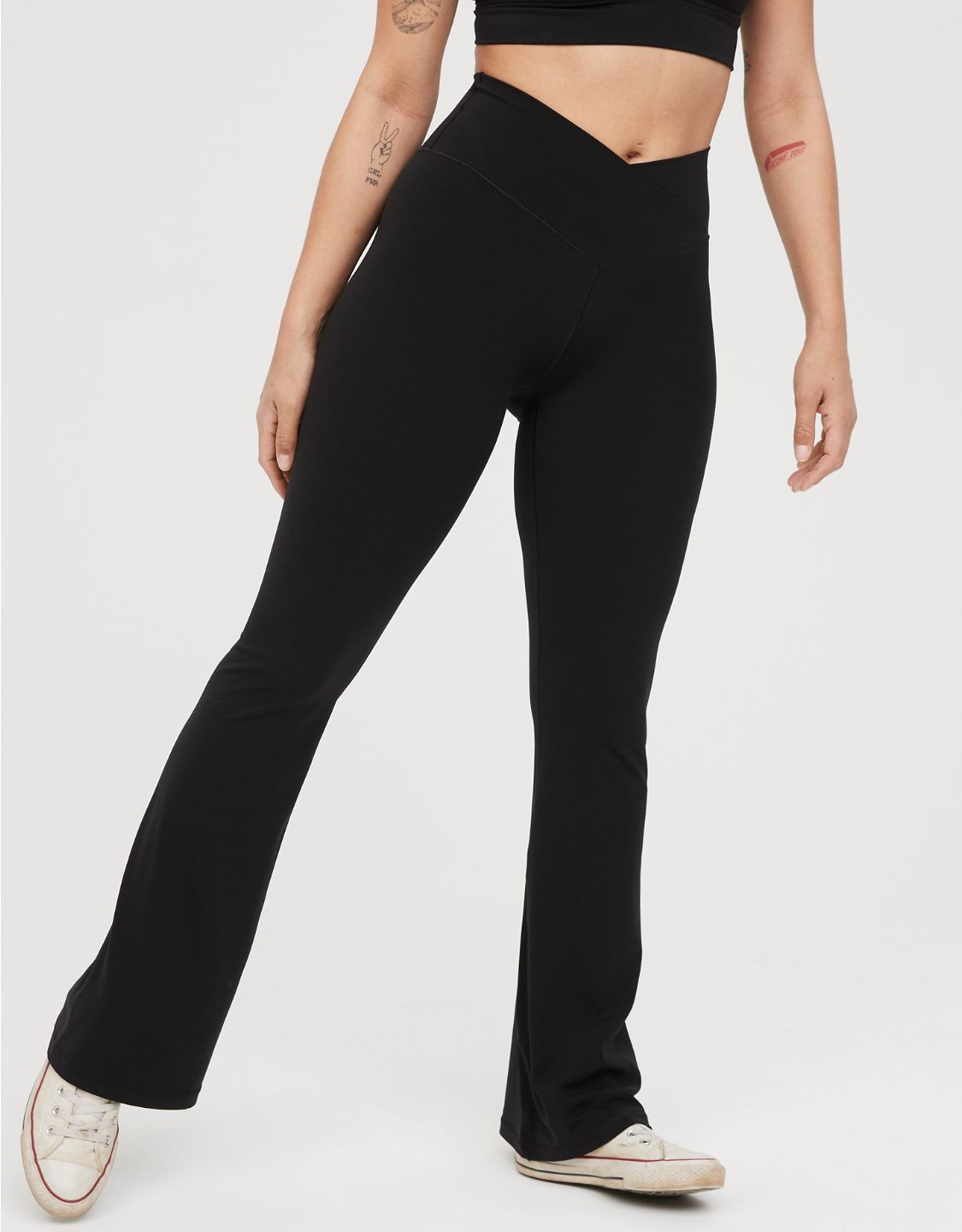 OFFLINE Real Me High Waisted Crossover Flare Legging | American Eagle Outfitters (US & CA)