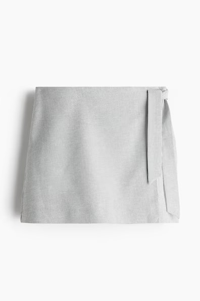 H & M - Linen-Blend Skort - Black | H&M (US + CA)