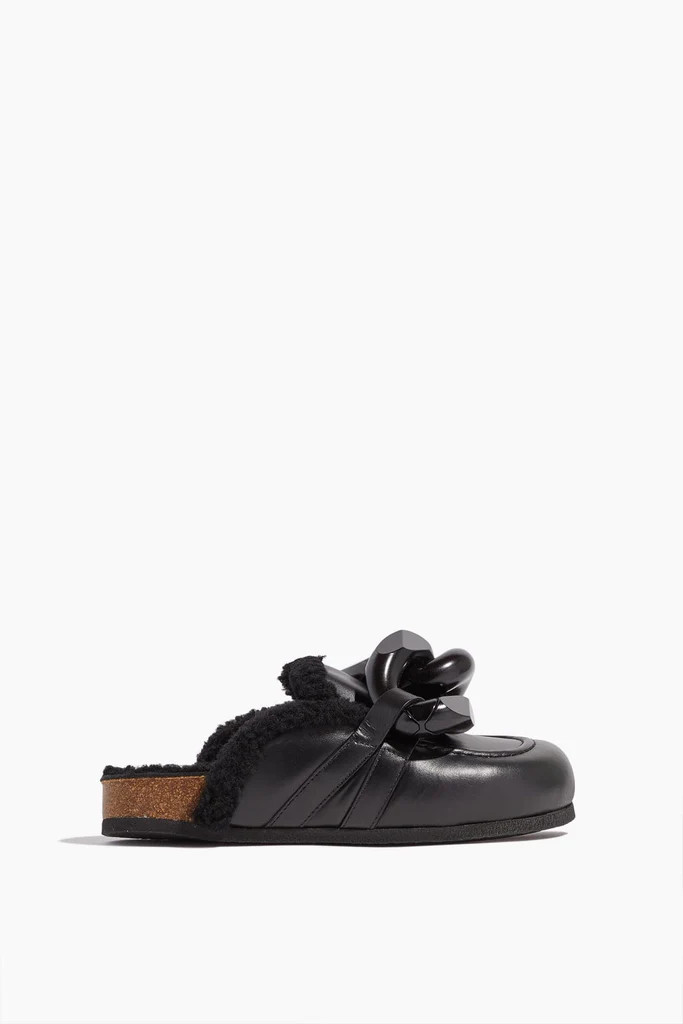 Shearling Chain Loafer in Black | Hampden Clothing