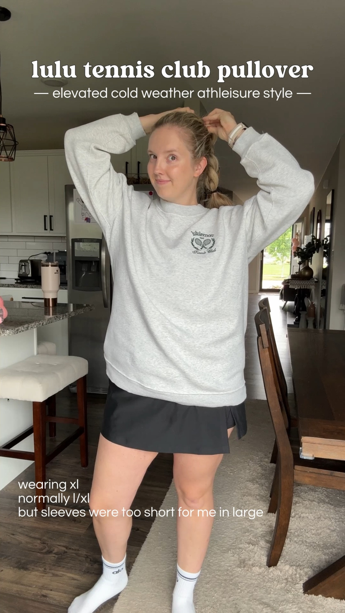 Perfect cold season athletic sweatshirt for tennis players. Very cute, very practical, very breathable. Sizing guidance included on the video!

#LTKMidsize #LTKActive #LTKFindsUnder100