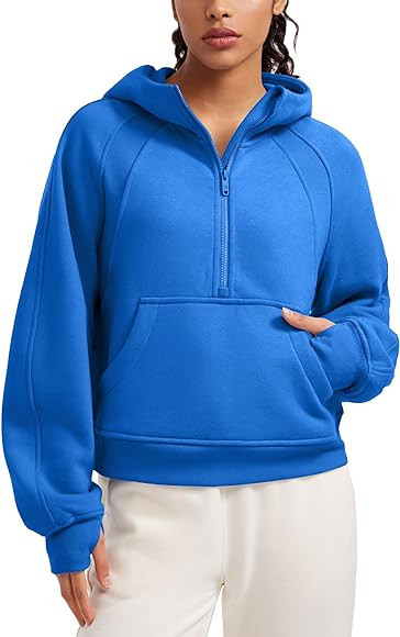 CRZ YOGA Womens Fleece Lined Half Zip Hoodies Pullover Oversized Long Sleeve Casual Workout Sweat... | Amazon (US)