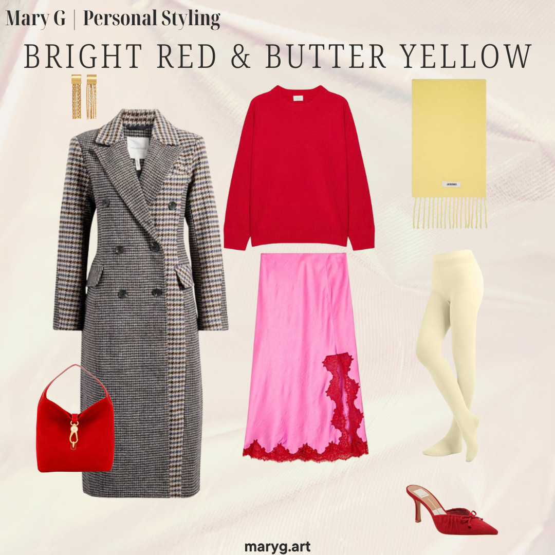 Bright Red & Butter Yellow winter outfit 

 #LTKHoliday #LTKStyleTip #LTKShoeCrush