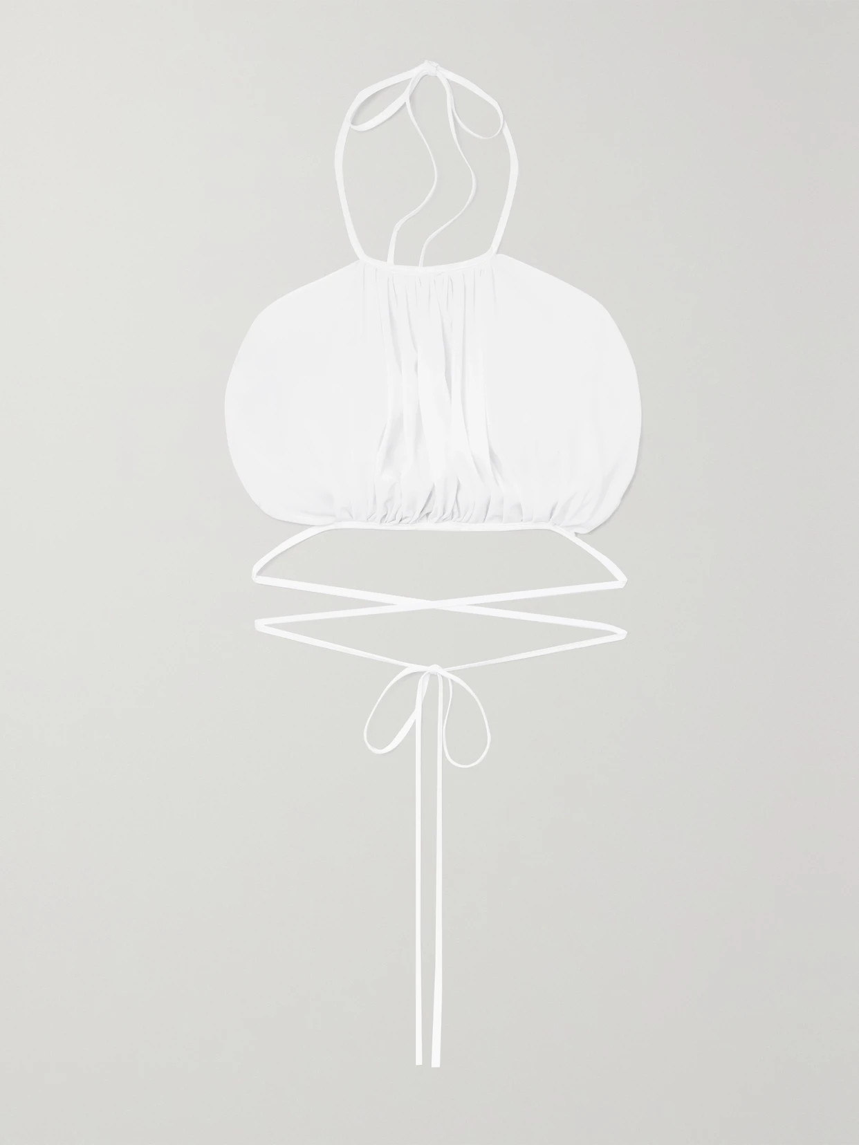 Maticevski - Sonos Cropped Open-back Satin Halterneck Top - White | NET-A-PORTER (UK & EU)