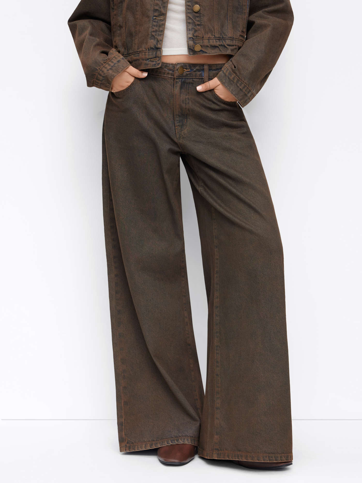 Denim Low Rise Washed Straight Leg Jeans | Cider