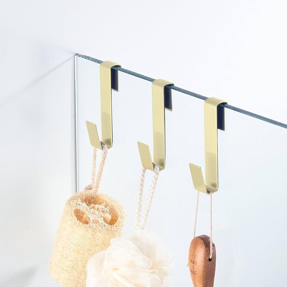 Shower Door Hooks,Towel Hook, Over Glass Door Hook for Bathroom, Suit for Frameless Glass Shower ... | Amazon (US)