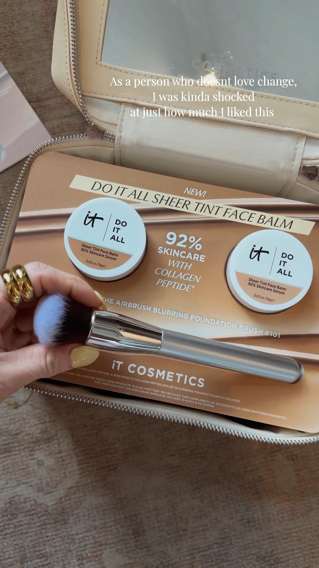 Think I just found my new warmer months foundation makeup. I’m on day 2 with it and I’m honestly loving it! Goes on so smooth and gives a glowy, but not overly too shiny finish.👏🏼 @itcosmetics 

Beauty finds, spring beauty routine

#LTKOver40 #LTKselfcare #LTKBeauty