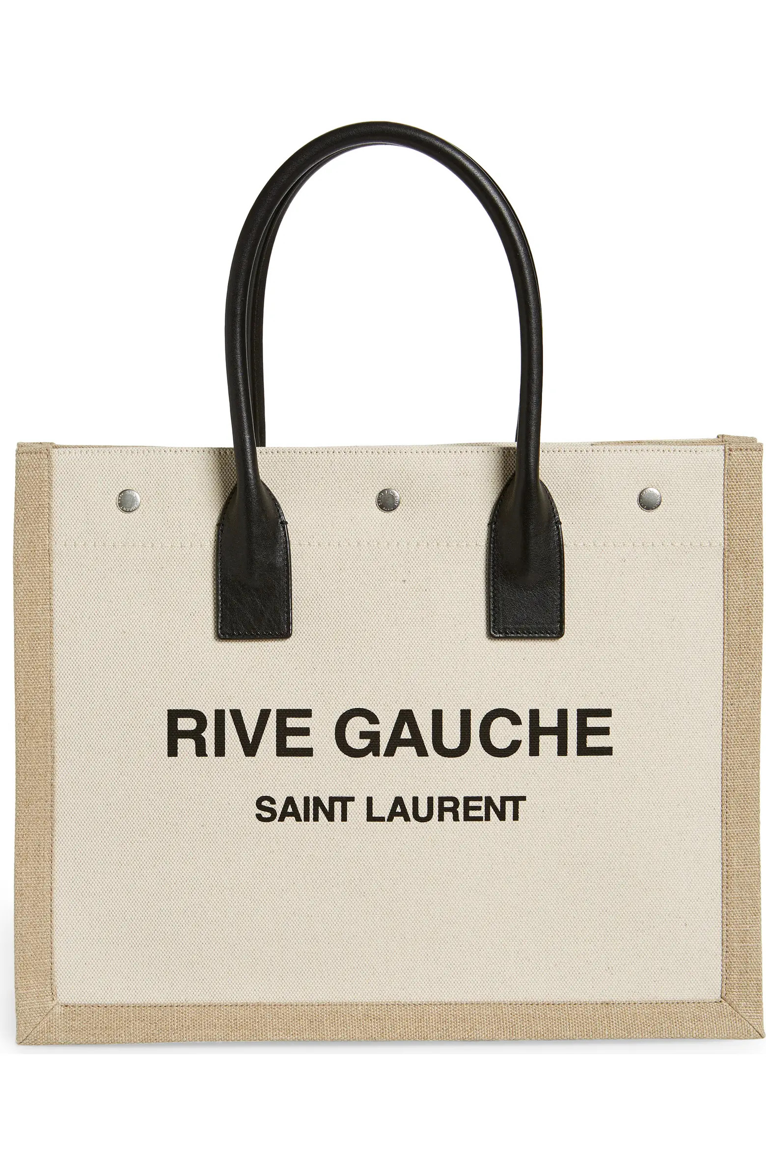 Saint Laurent Small Rive Gauche Logo Canvas Tote | Nordstrom | Nordstrom