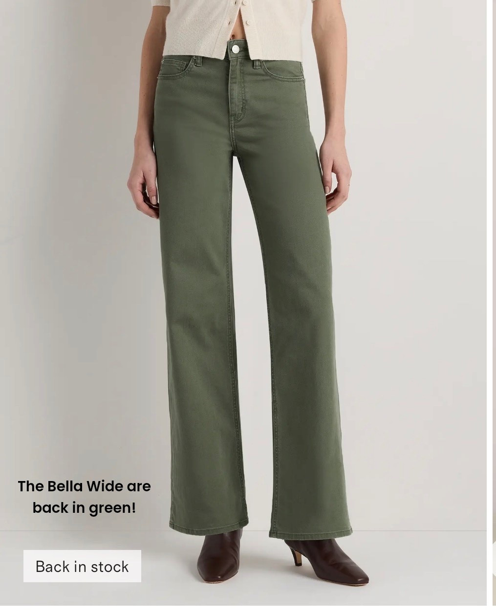 One of my favorite wide leg jeans from Quince is back in green! They always sell out quickly. 

I find the colored jeans to run small (at least in previous releases so size up from your usual size at Quince). In short they have a 28” inseam. 

I think these jeans could be great for teachers or casual workwear.

#LTKPetite