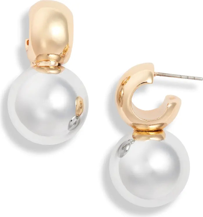 Open Edit Two-Tone Orb Drop Earrings | Nordstrom | Nordstrom