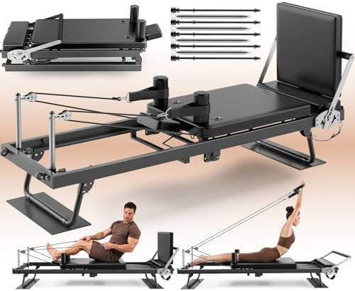 Foldable Pilates Reformer - Reformer Pilates Machine with Springs, Quick-Assembly Pilates Power G... | Amazon (US)