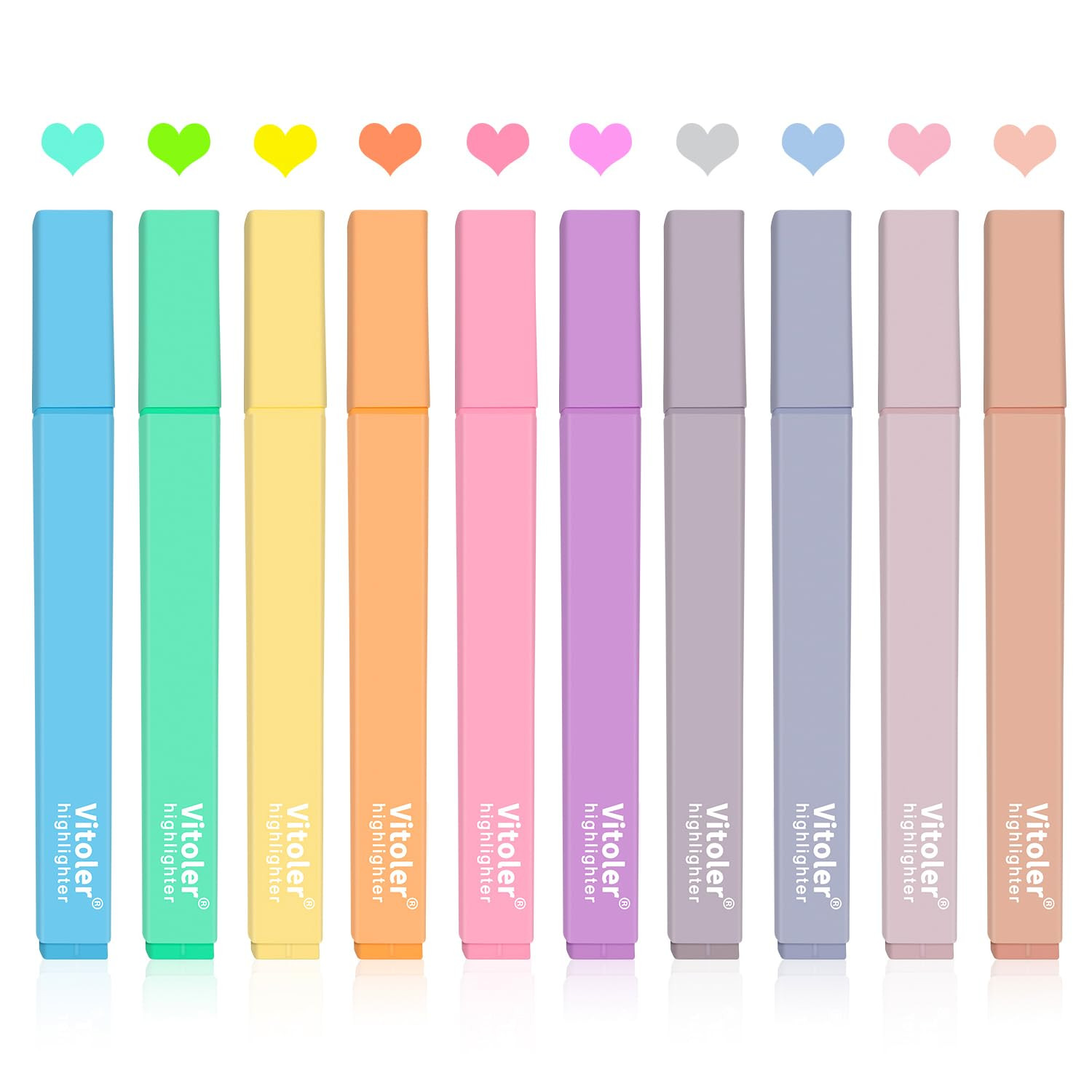 Amazon.com : Vitoler 10Pcs Aesthetic Bible Highlighters, Chisel Tip Marker Pen,Assorted Color Can... | Amazon (US)