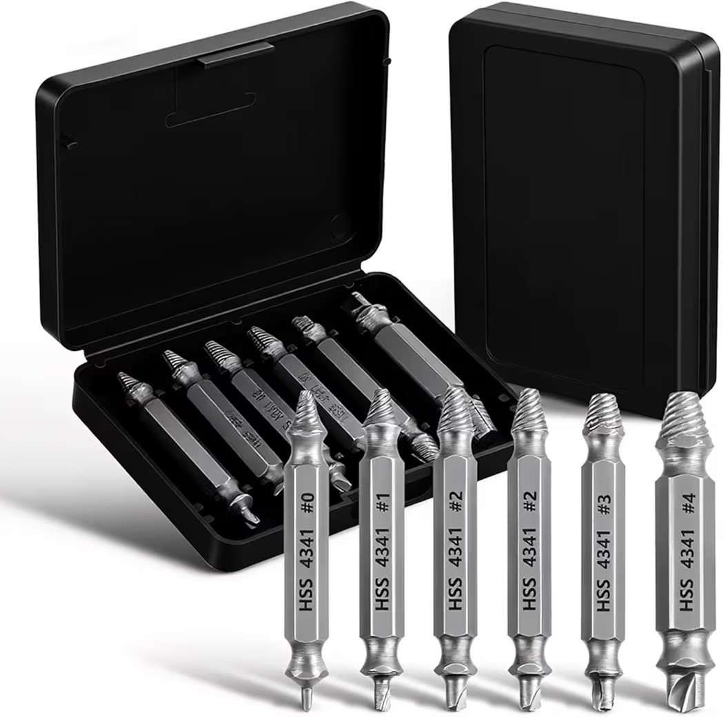 6PCS Damaged Screw Extractor Set, Superb Gifts for Men, Broken Bolt Extractor for Easy Removal of... | Amazon (US)