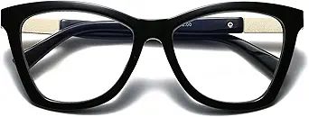 Bevi Reading Glasses Anti Eyestrain Blue Light Blocking Lightweight Large Square Frame with Metal... | Amazon (US)