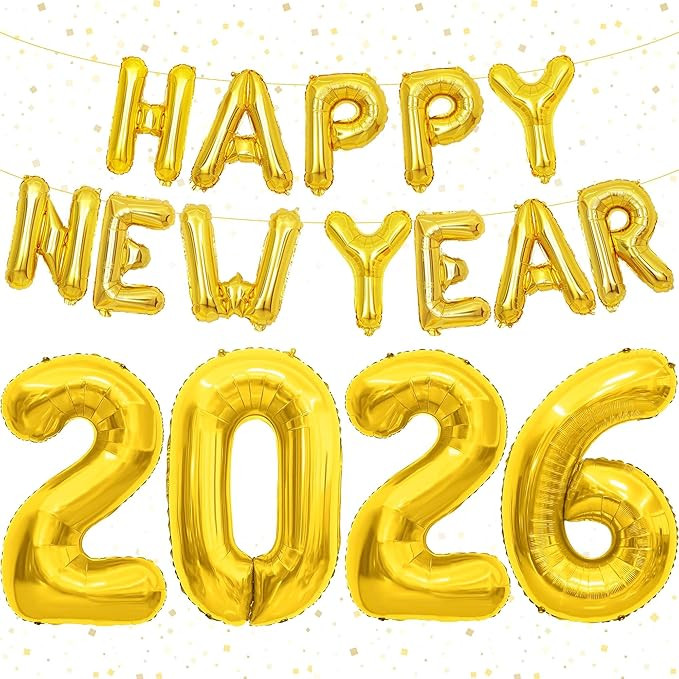 2026 New Years Eve Party Supplies - Jumbo Gold 40 Inch 2026 Balloons 16 Inch Happy New Year Foil ... | Amazon (US)