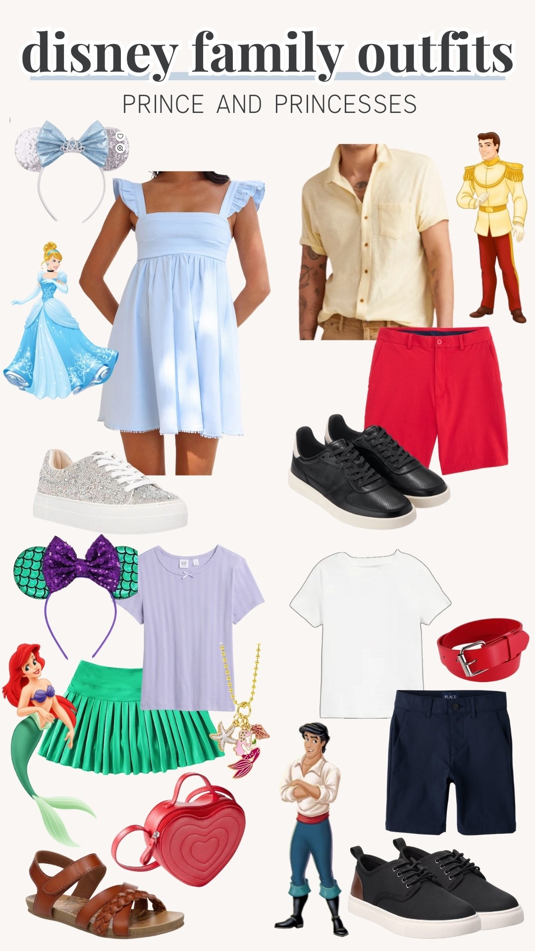 Disney prince and princess family outfits! 

Girls, boys, men’s womens, Cinderella, Prince Charming, Eric, Ariel 

#LTKU #LTKootd #LTKTravel