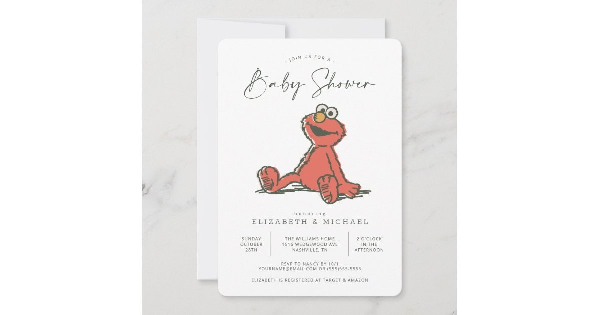 Vintage Elmo Baby Shower Invitation | Zazzle | Zazzle