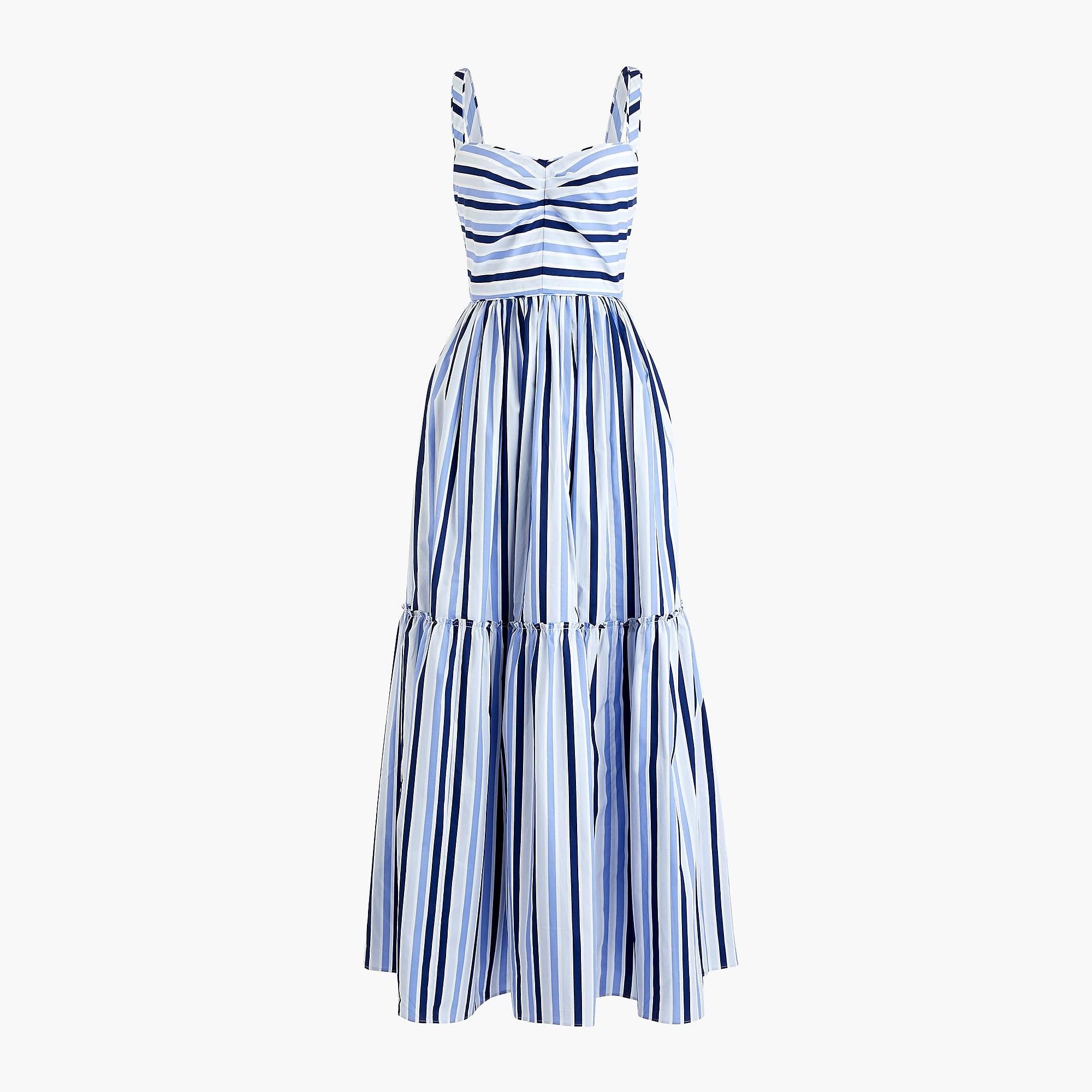 Tiered maxi dress in shirting stripes | J. Crew US