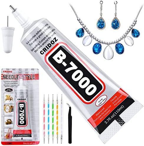 B7000 Jewelry Glue Clear for Rhinestone, Cridoz 3.7 fl oz Craft Adhesive Glue with Precision Tip ... | Amazon (US)