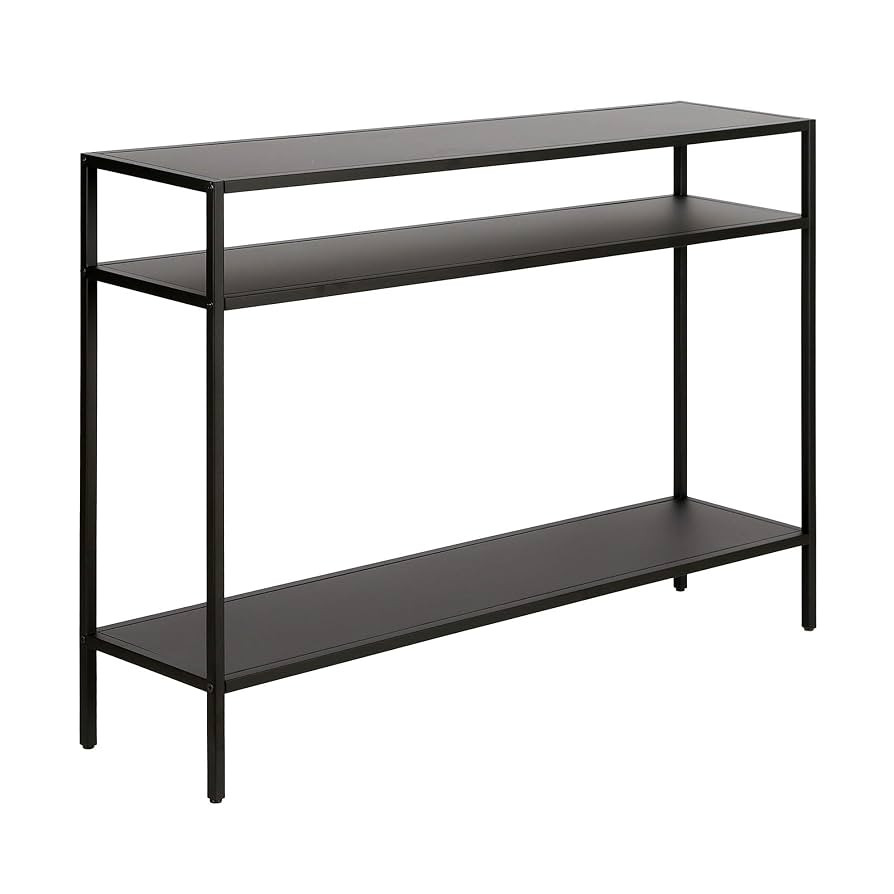 Henn&Hart 42" Wide Rectangular Console Table with Metal Shelves in Blackened Bronze, Entryway Tab... | Amazon (US)