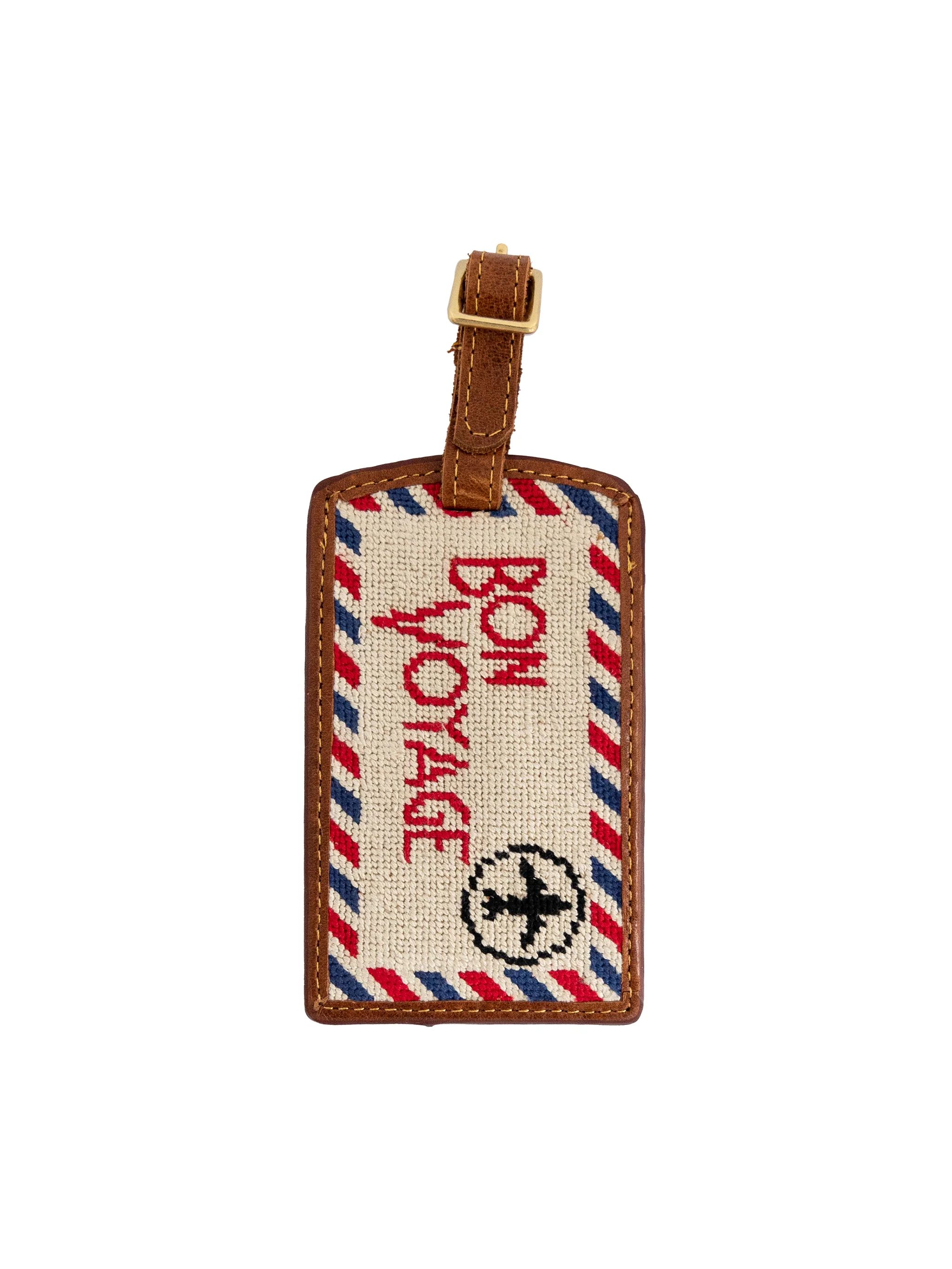 Smathers & Branson Bon Voyage Needlepoint Luggage Tag | Weston Table